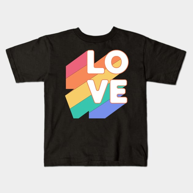 Pride Love Kids T-Shirt by MimicGaming